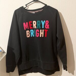 Merry & Bright Black Holiday Sweatshirt